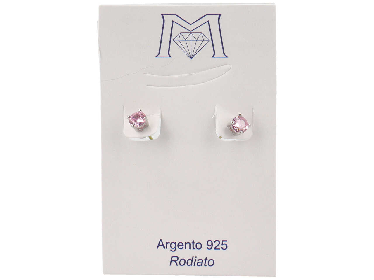 Orecchini punto luce 4,5mm 4 punte rosa