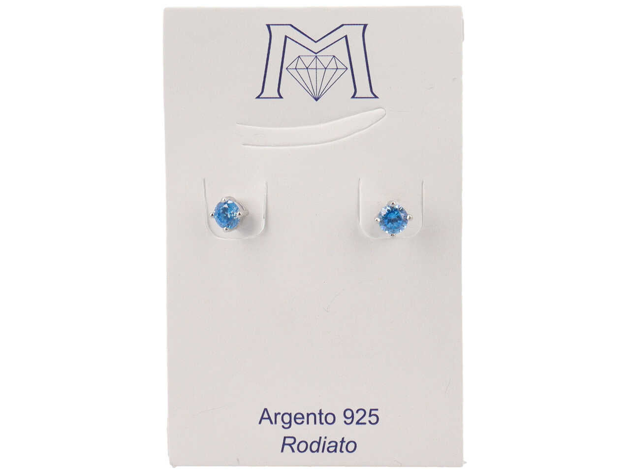 Orecchini punto luce 4,5mm 4 punte acqua marina