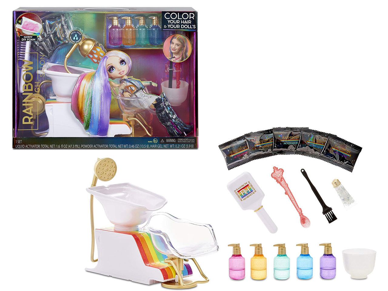 Rainbow high salone parucchiere con accessori