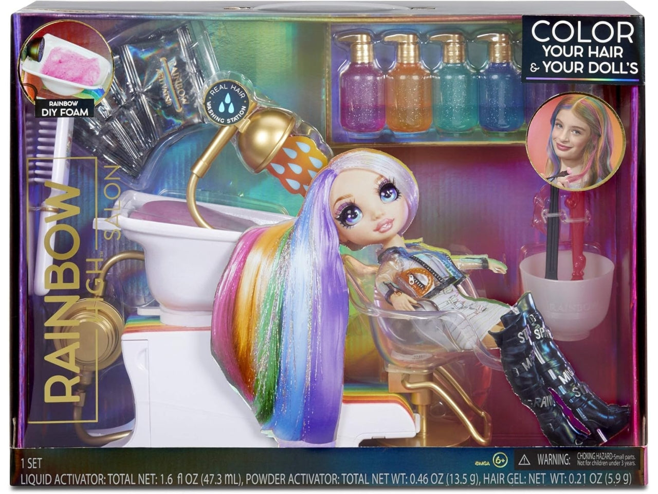 Rainbow high salone parucchiere con accessori