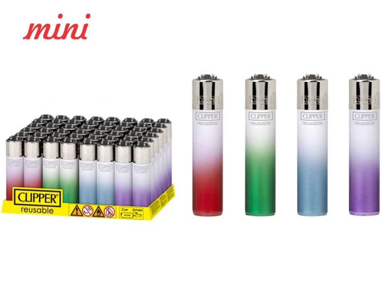 Confezione di 48 accendini clipper Bic micro whyte crystal gradient$