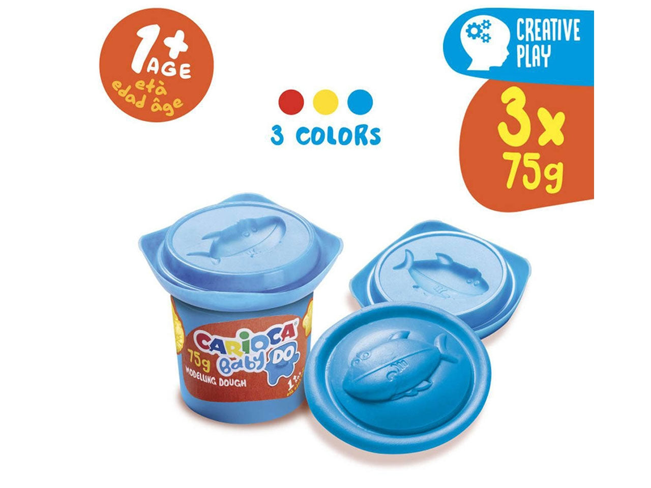 Carioca baby pasta da modellare 3x75gr per bambini da 1+ anni