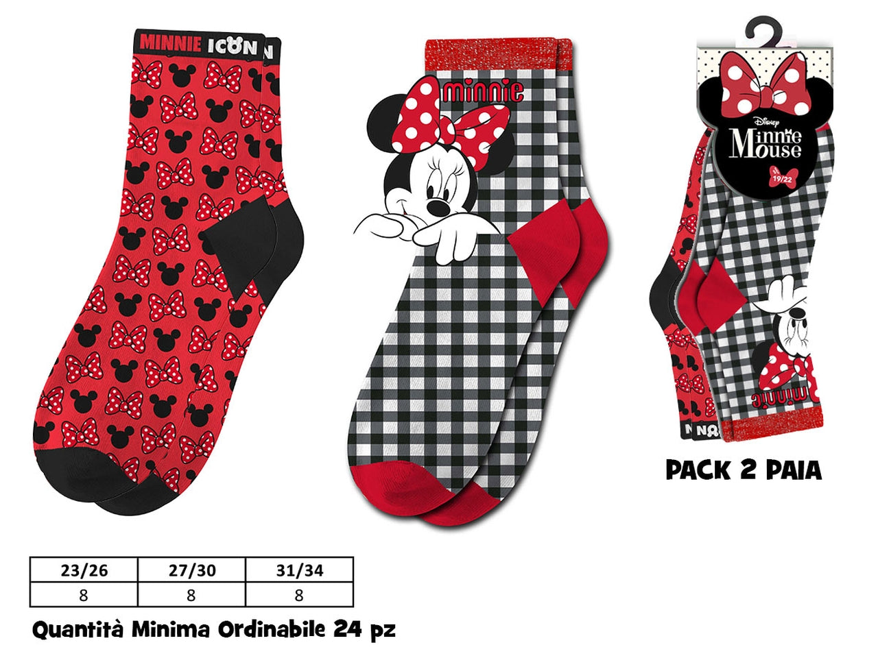 Minnie calzini medi 2 paia