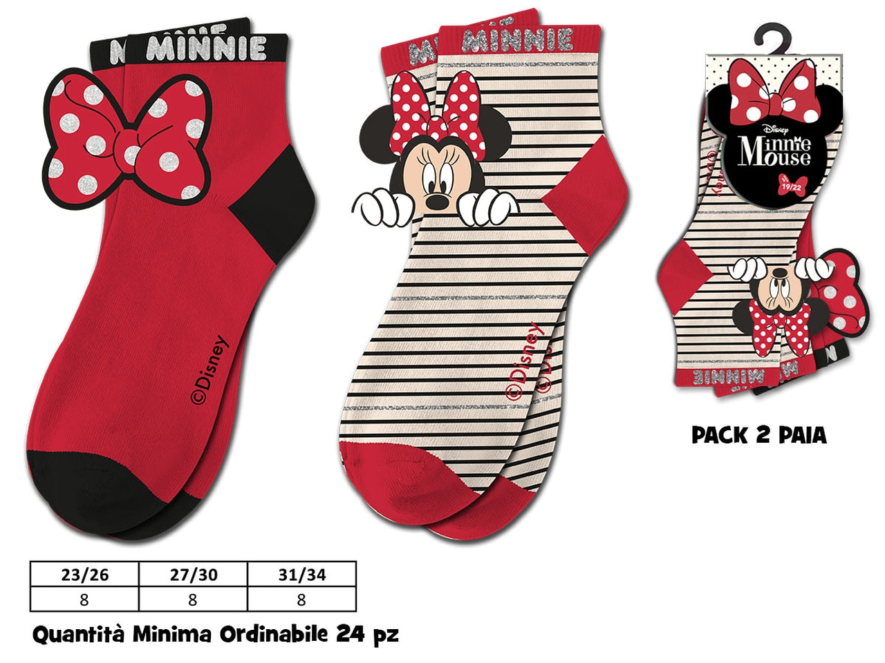 Minnie calzini corti 2 paia