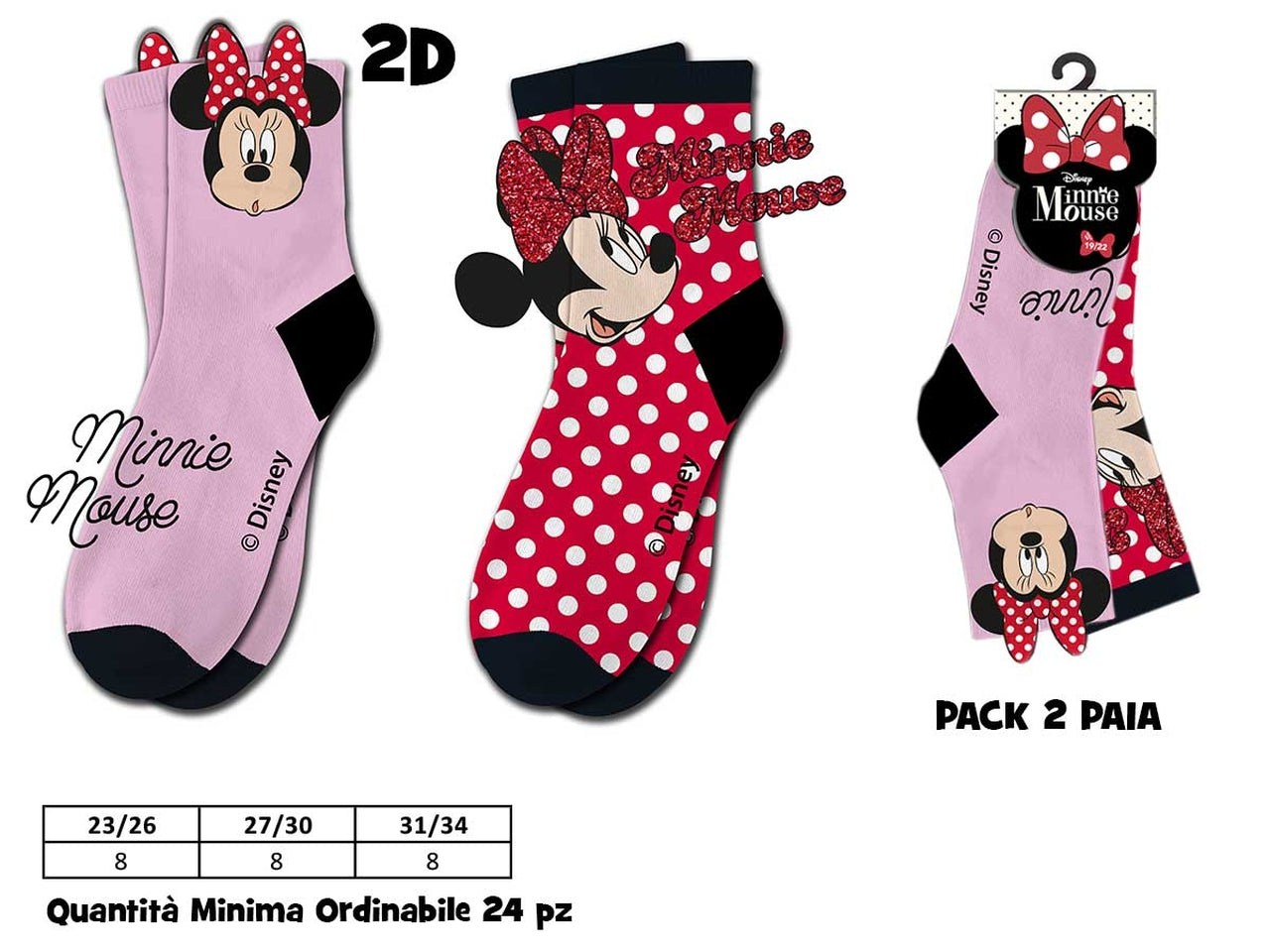 Minnie calzini medi 2 paia