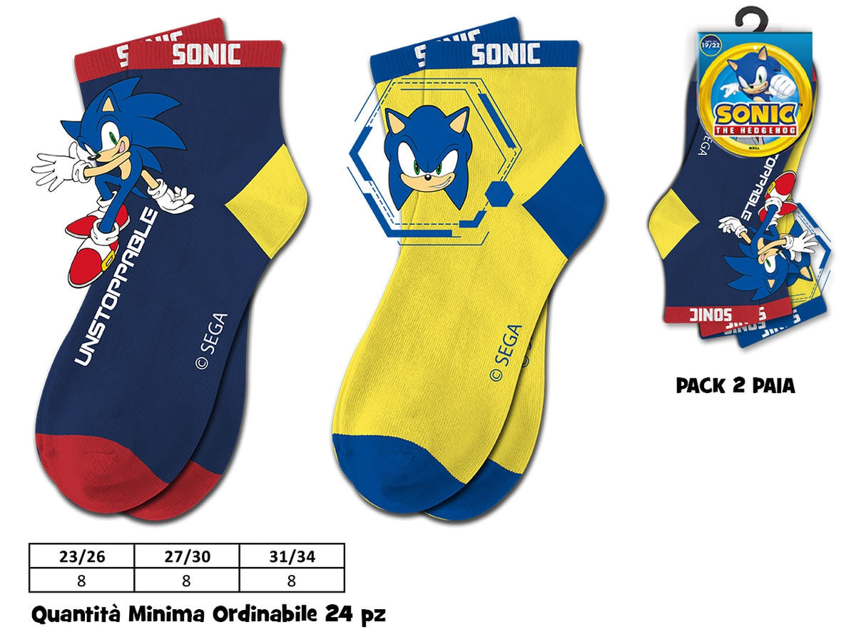 Sonic calzini corti 2 paia