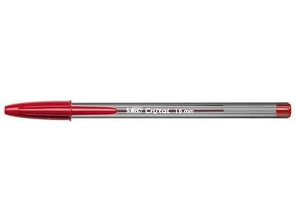 Penna bic cristal large 1,6mm rossa, scatola da 50 pezzi