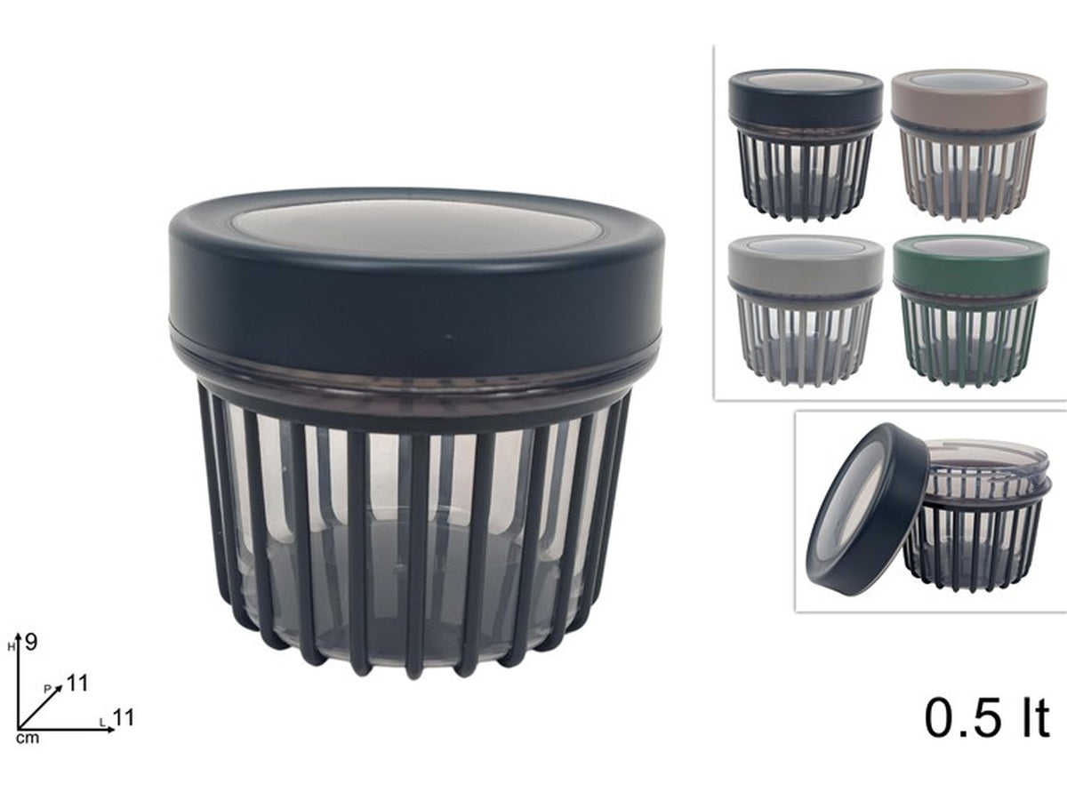 Contenitore plastica con tappo 500ml colori assortiti