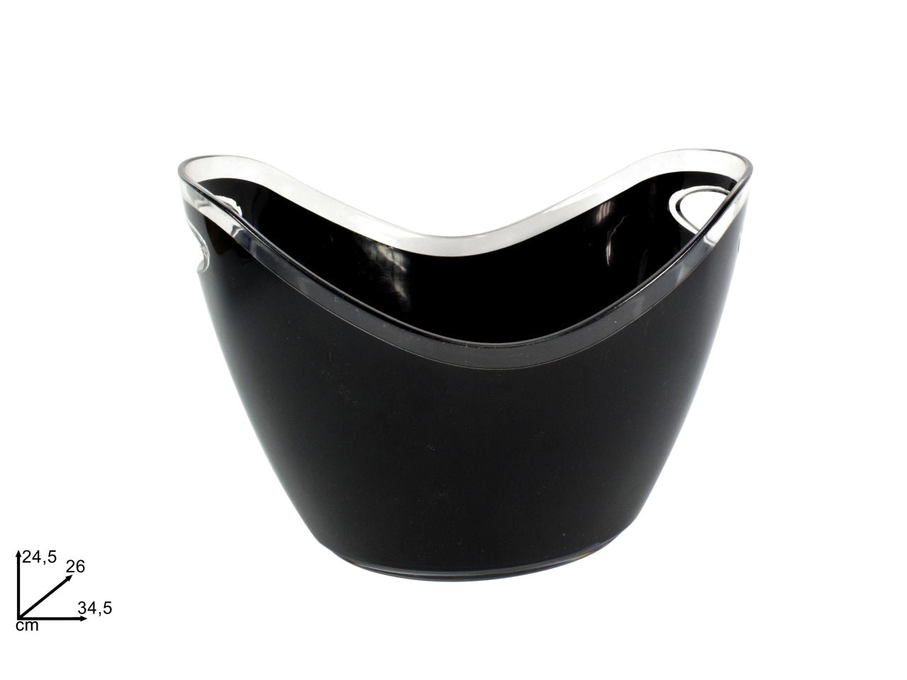 Secchiello ovale portaghiaccio 34,5x24,5cm nero