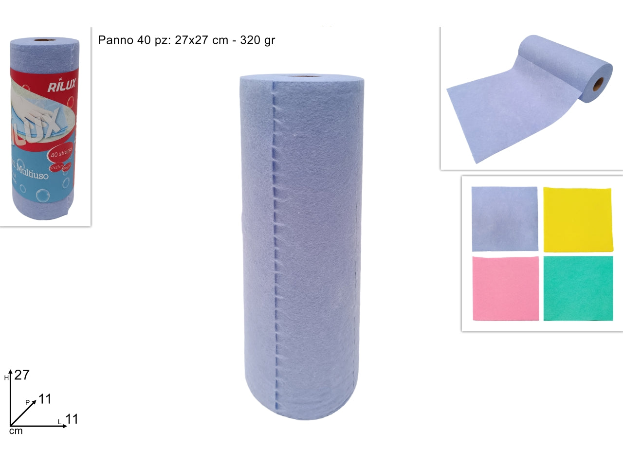 Rotolo panni multiuso 27x27cm 40 strappi