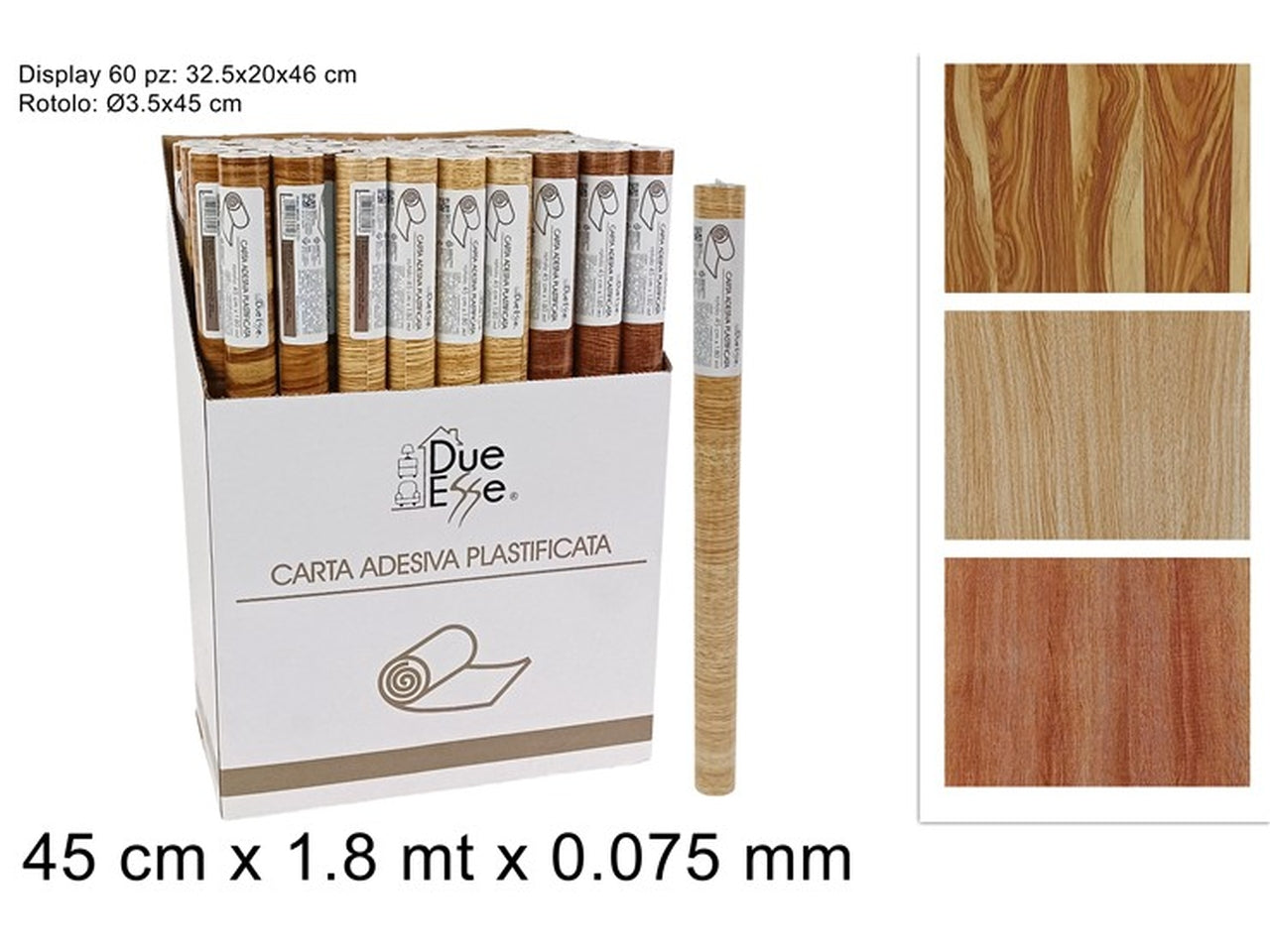 Rotolo carta adesiva effetto legno 45cmx1,80mt
