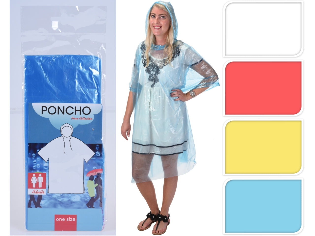 Poncho adulti 127x203cm colori assortiti