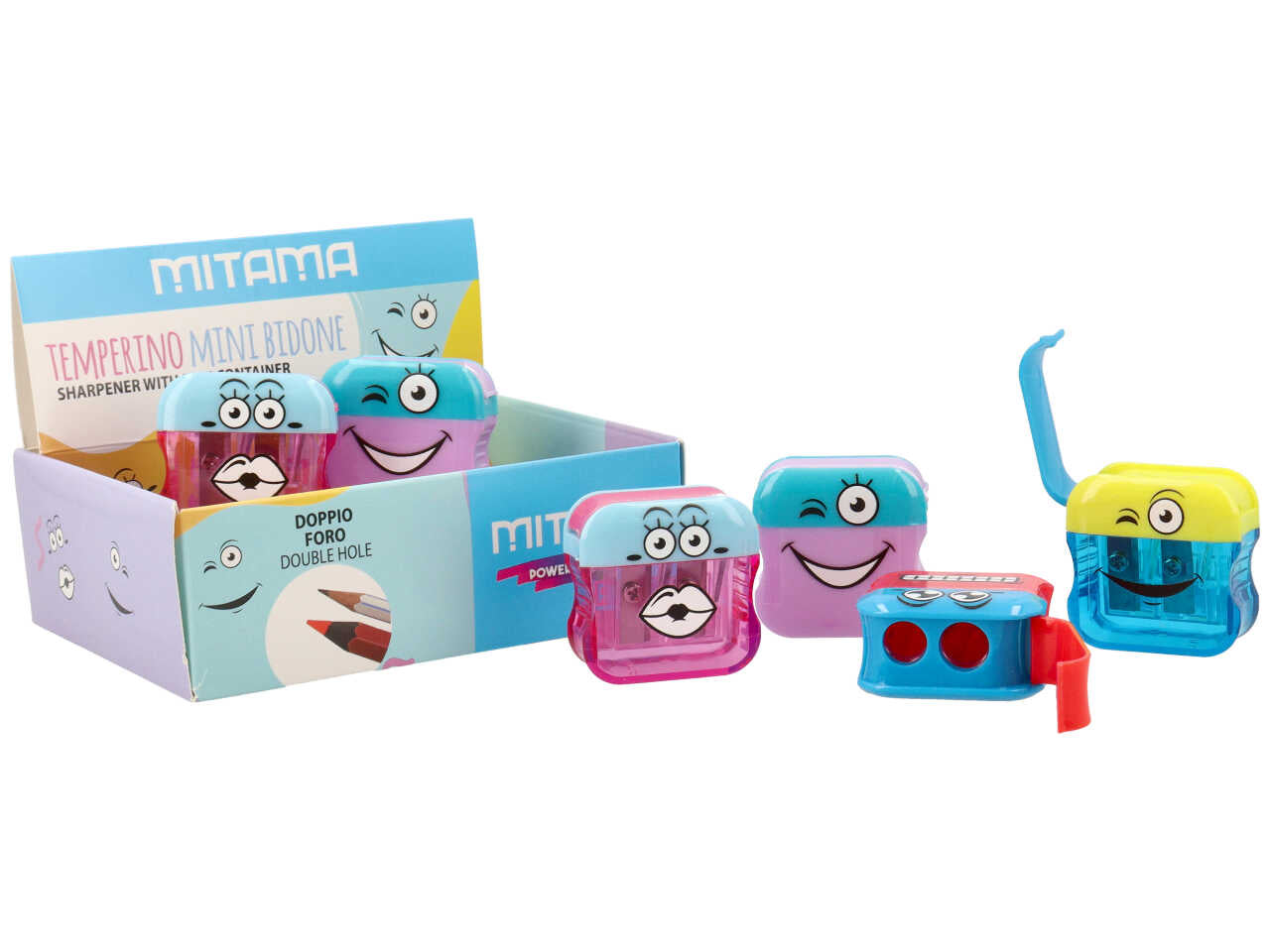 Mitama temperino mini bidone 2 fori confezione da 12 pezzi