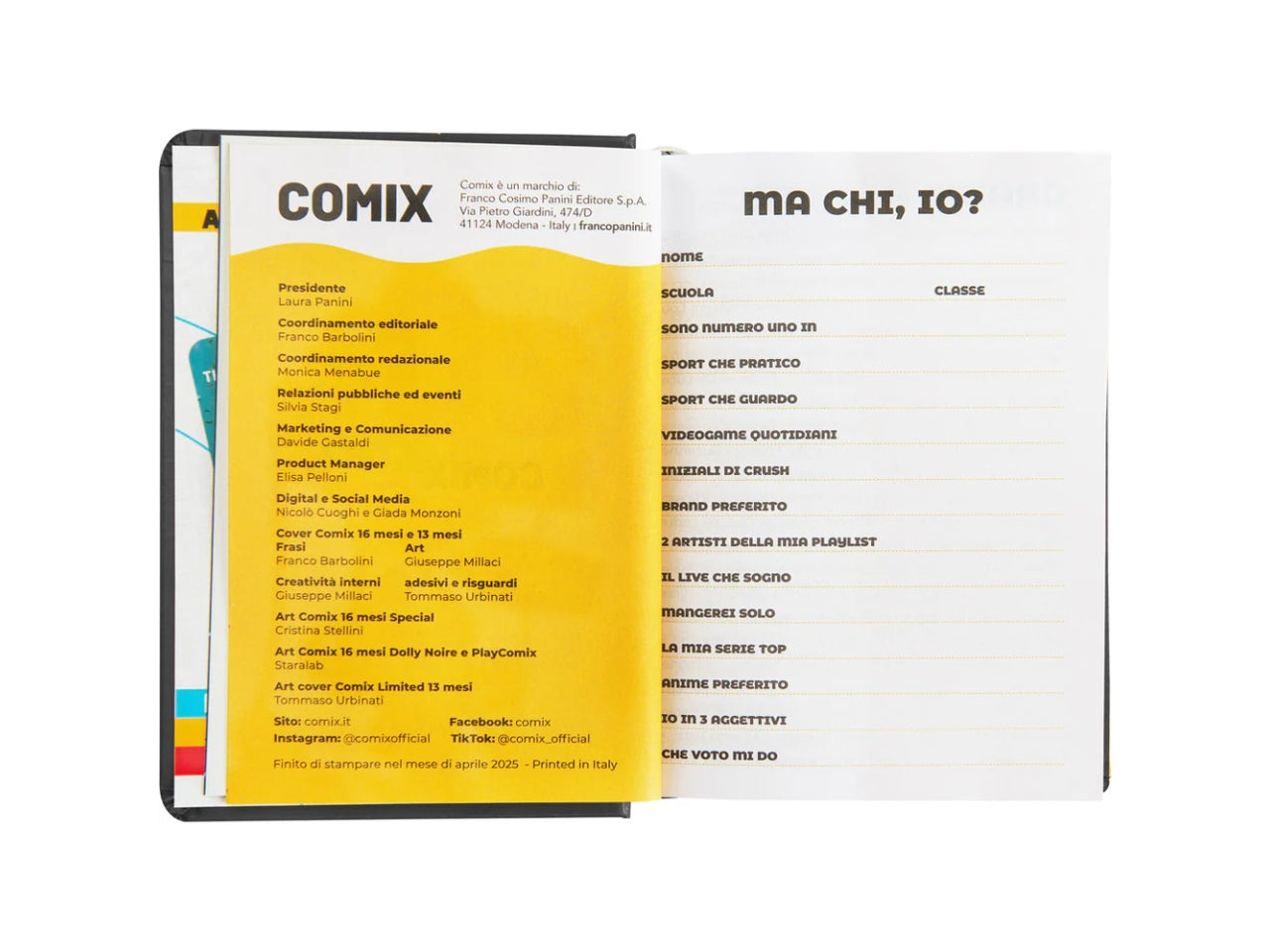 Agenda comix 2025/26 16m standard black&silver
