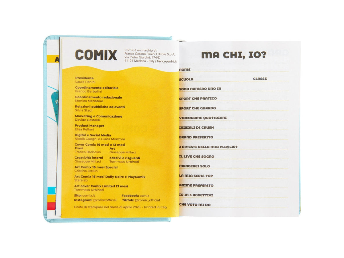 Agenda comix mini 2025/2616 mesi azzurro