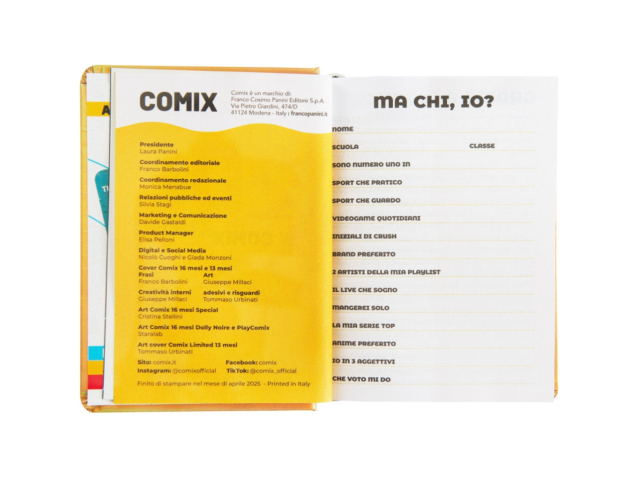 Agenda comix mini 2025/2616 mesi gold