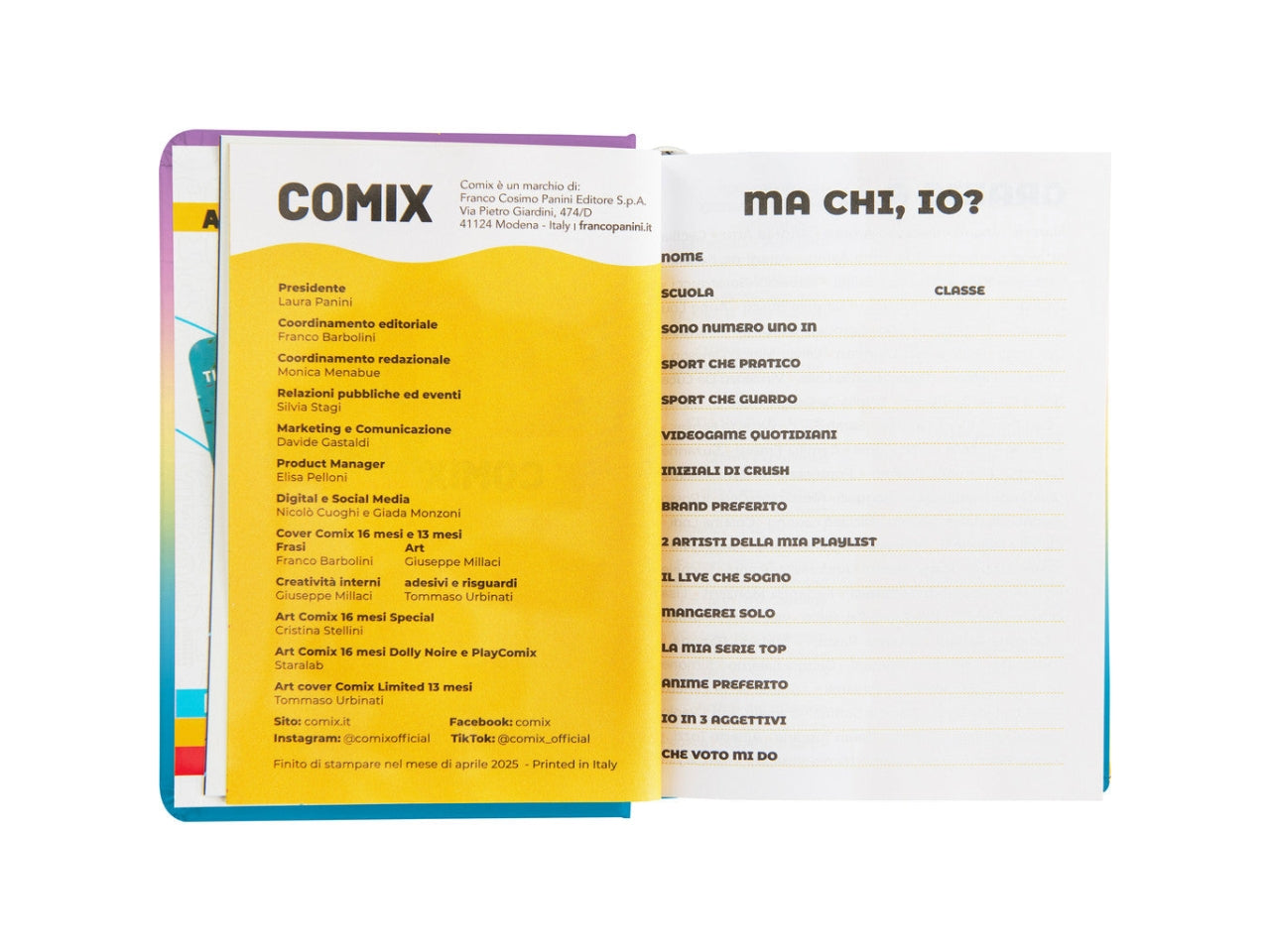 Agenda comix mini 2025/26 16 mesi sunrise sky
