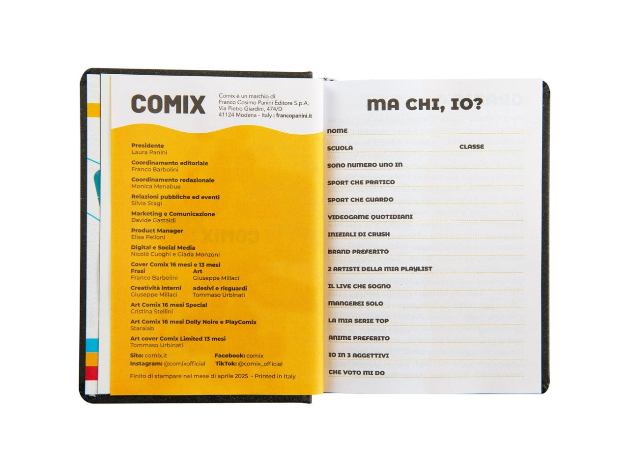 Agenda comix mignon 2025/26 16 mesi charcoal
