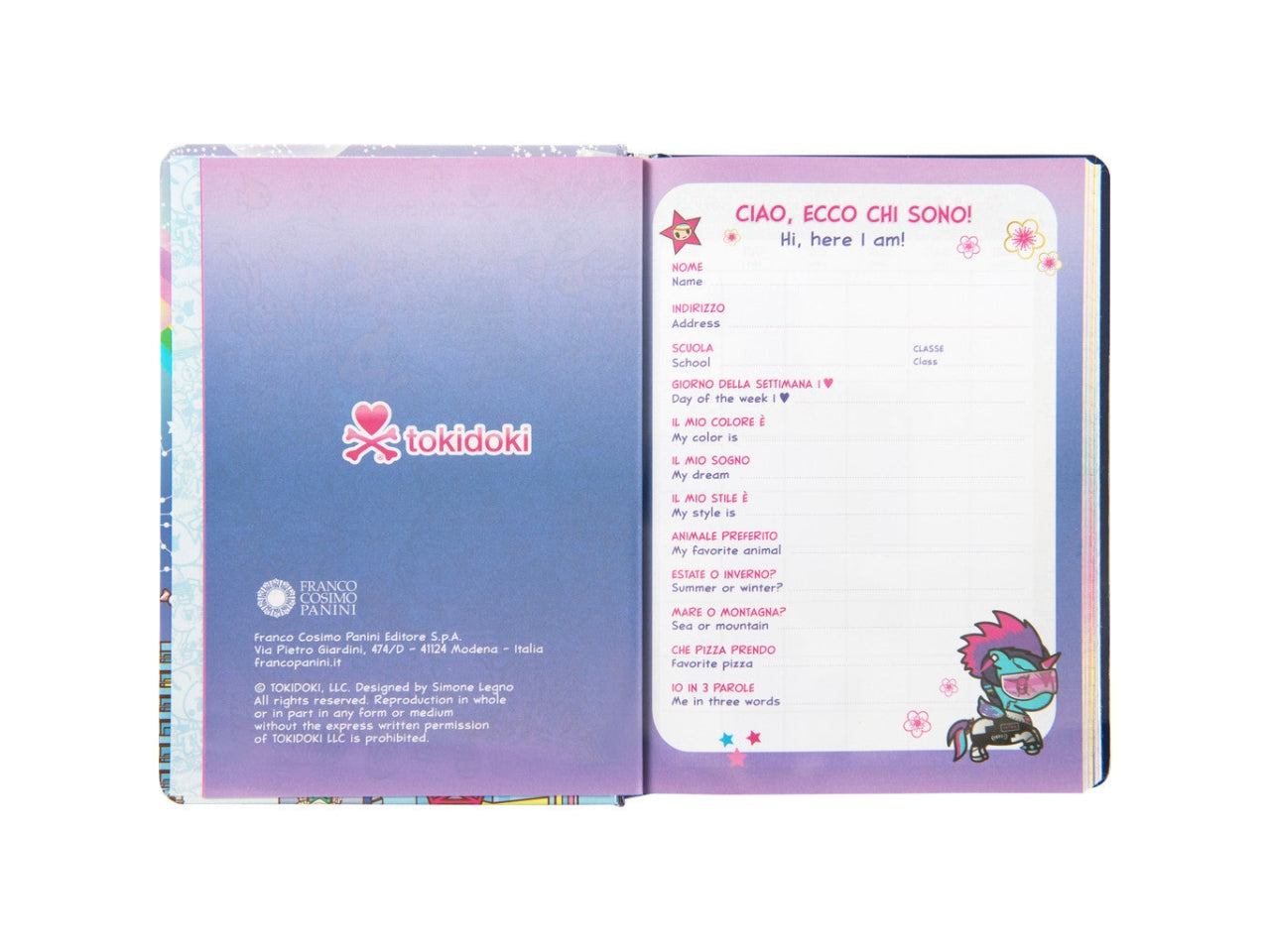 Diario tokidoki standard 2025/26 blu