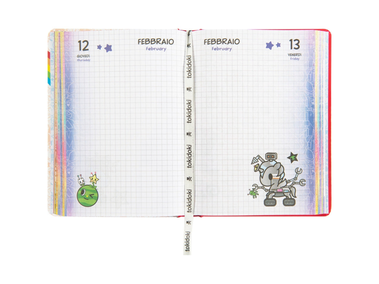 Diario tokidoki standard 2025/26 rosso