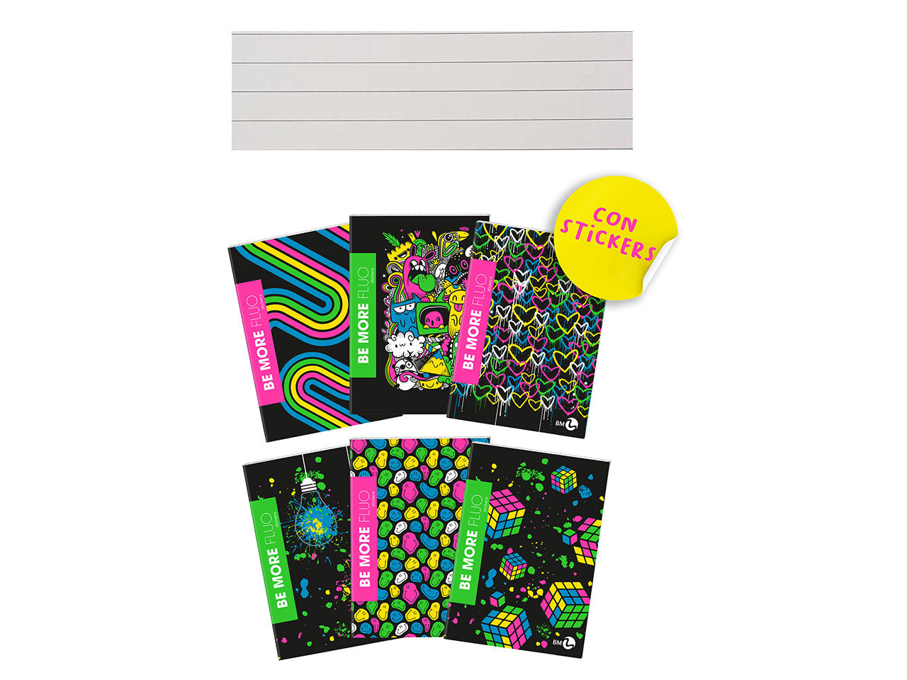 Quaderno maxi fluo 100gr confezione da 10 pezzi rigatura 1R