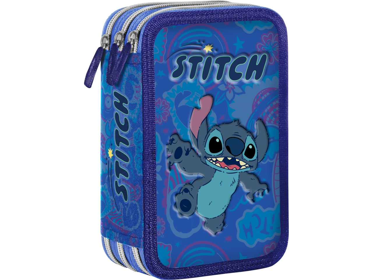 Stitch astuccio 3 zip colori Giotto e penne Papermate
