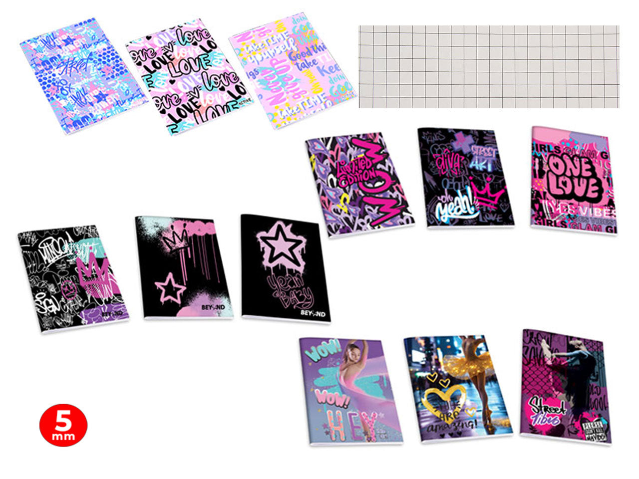 Quaderno maxi active girl 80gr confezione da 10 pezzi 5M