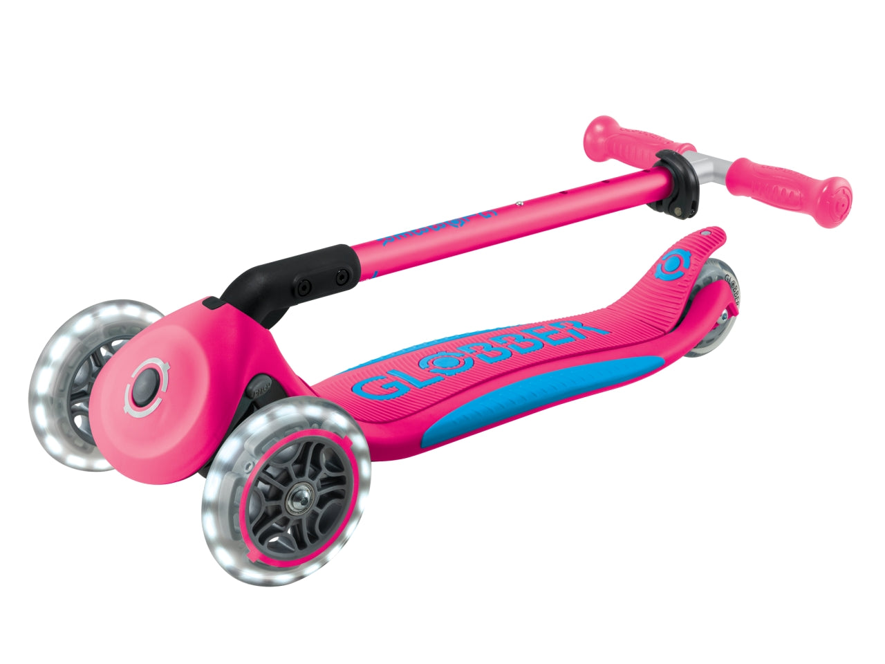 Globber - Primo Foldable Plus Light monopattino - Fuchsia-Sky Blue