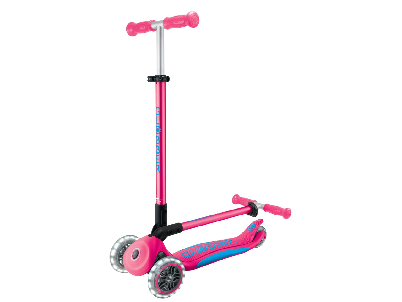 Globber - Primo Foldable Plus Light monopattino - Fuchsia-Sky Blue