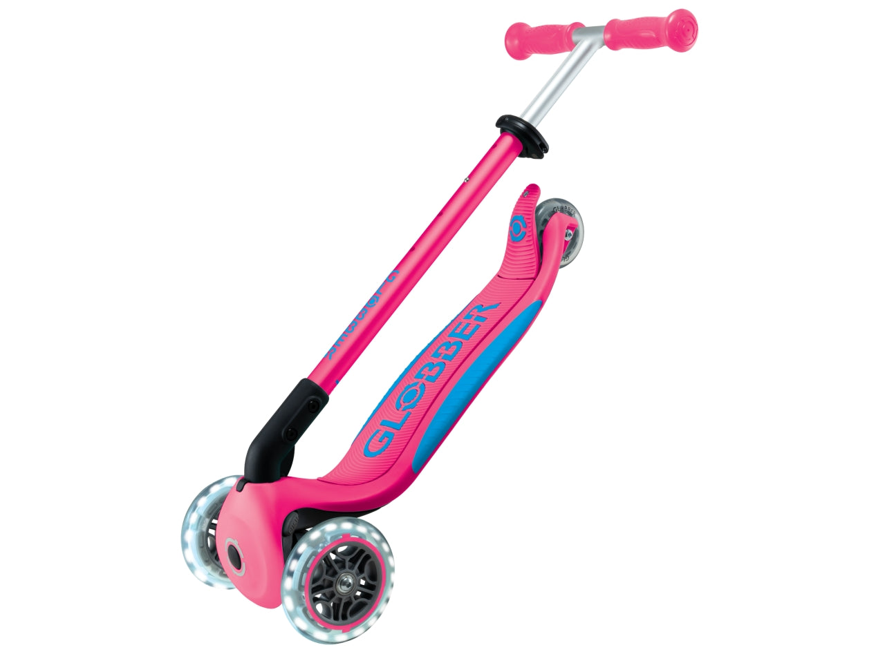 Globber - Primo Foldable Plus Light monopattino - Fuchsia-Sky Blue
