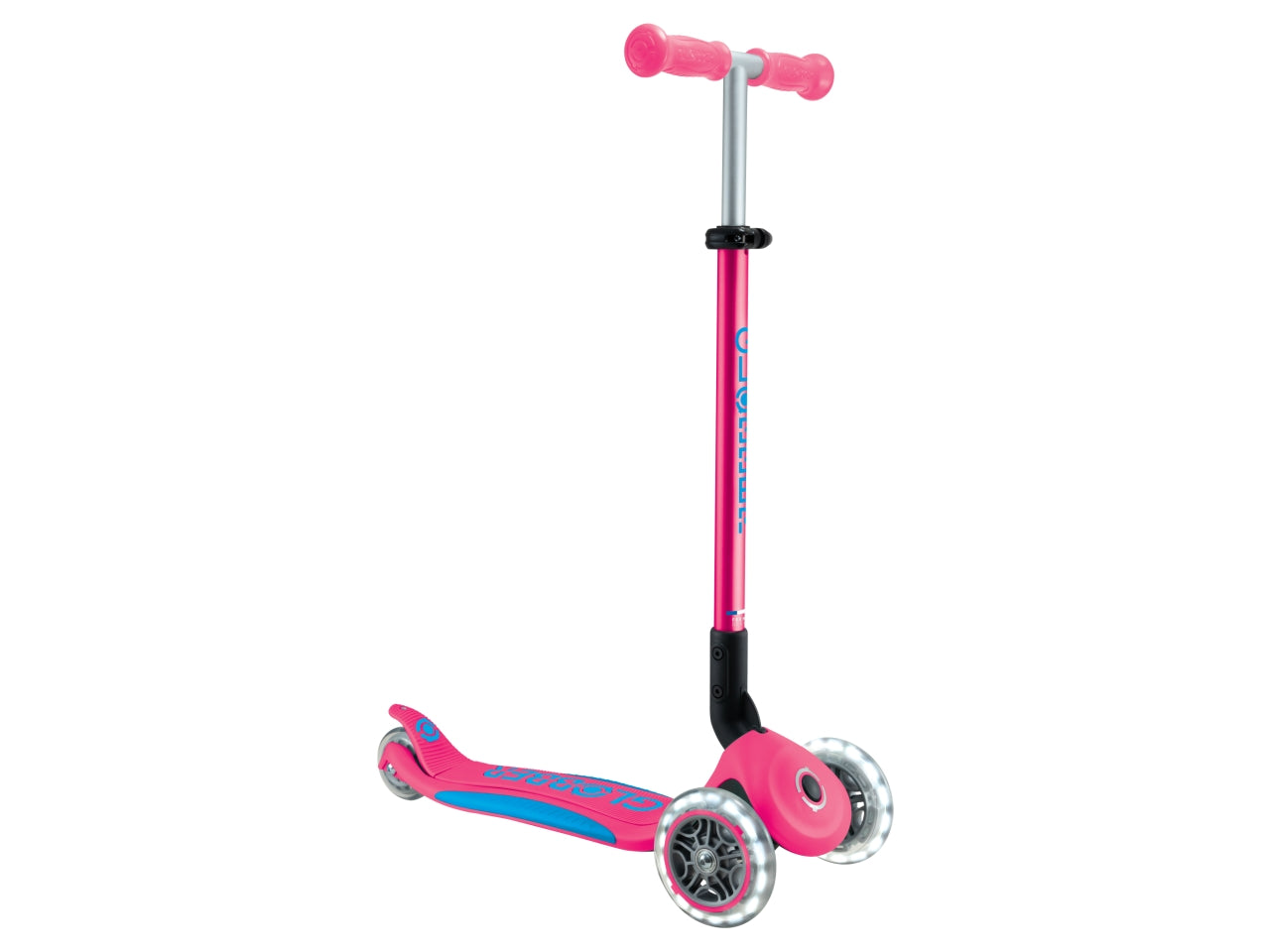 Globber - Primo Foldable Plus Light monopattino - Fuchsia-Sky Blue