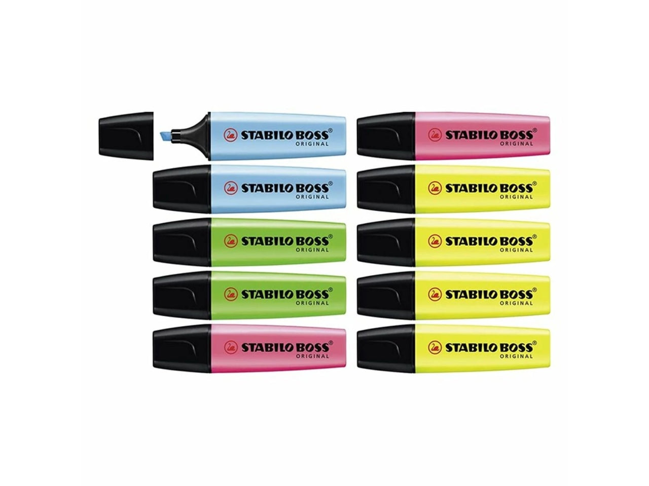Evidenziatori stabilo boss colori misti confezione da 10 pezzi