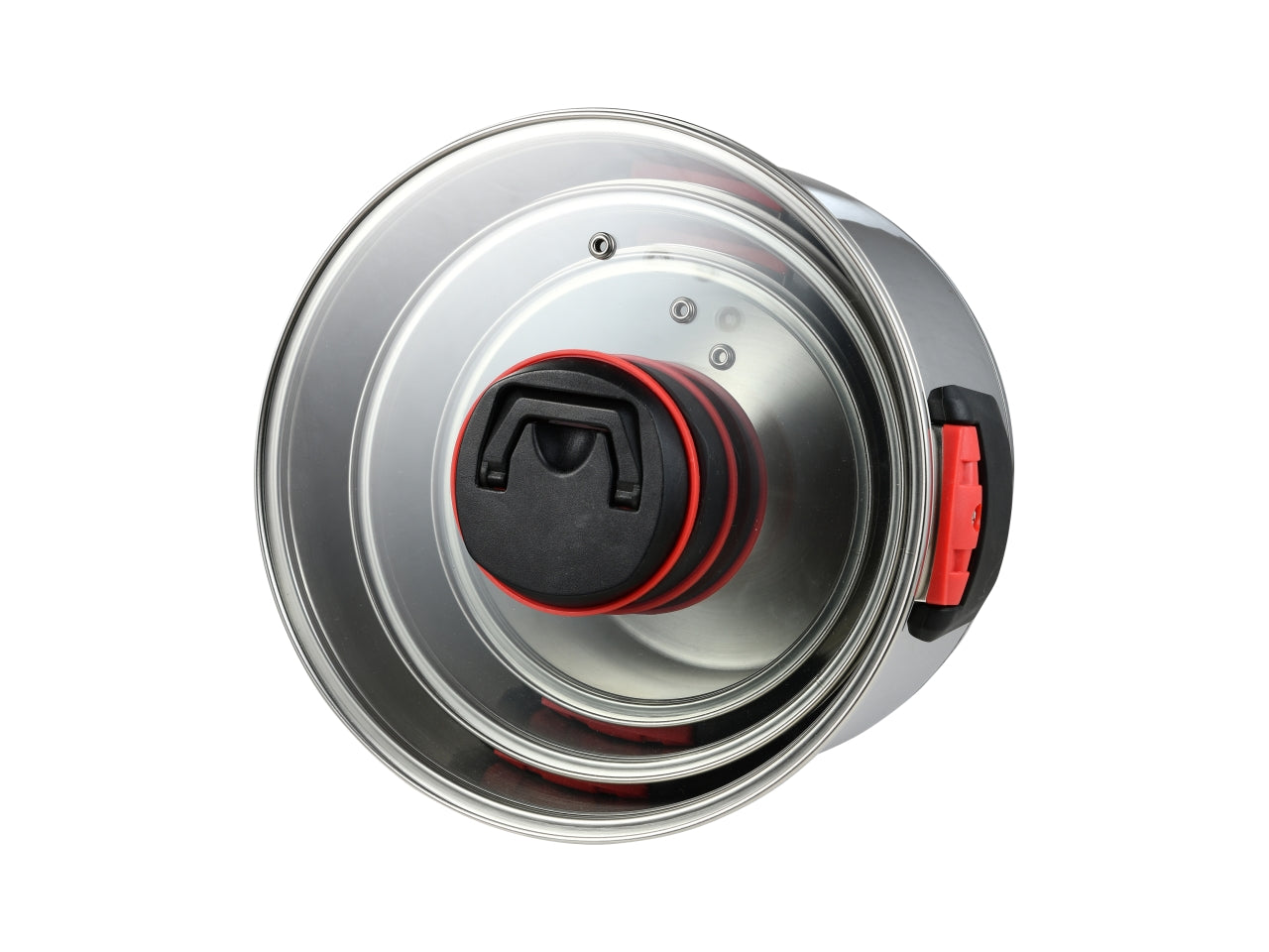 Batteria pentole 6 pezzi composto da casseruole con coperchio16cm, 20cm e 24cm in acciaio inox per piani ad induzione