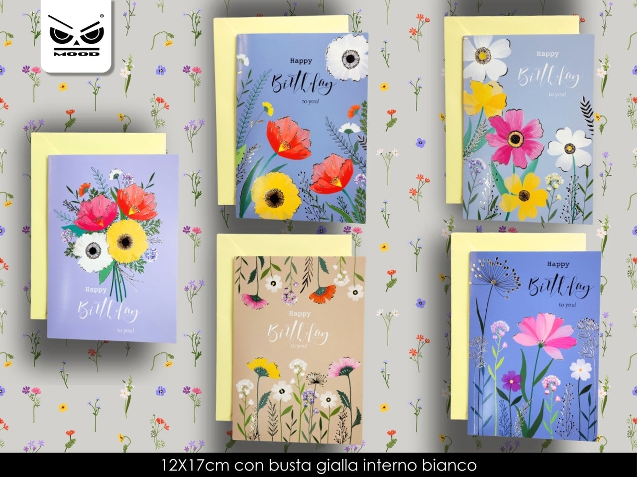 Biglietto flower metal happy brithday