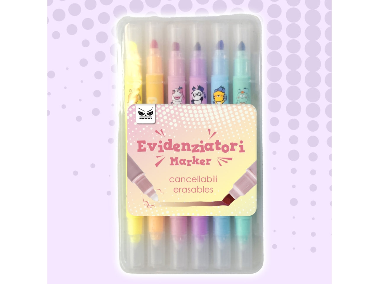 Evidenziatore cancellabile set da 6 evidenziatori