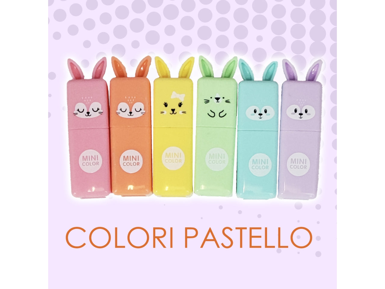 Evidenziatore coniglietto set da 6 evidenziatori