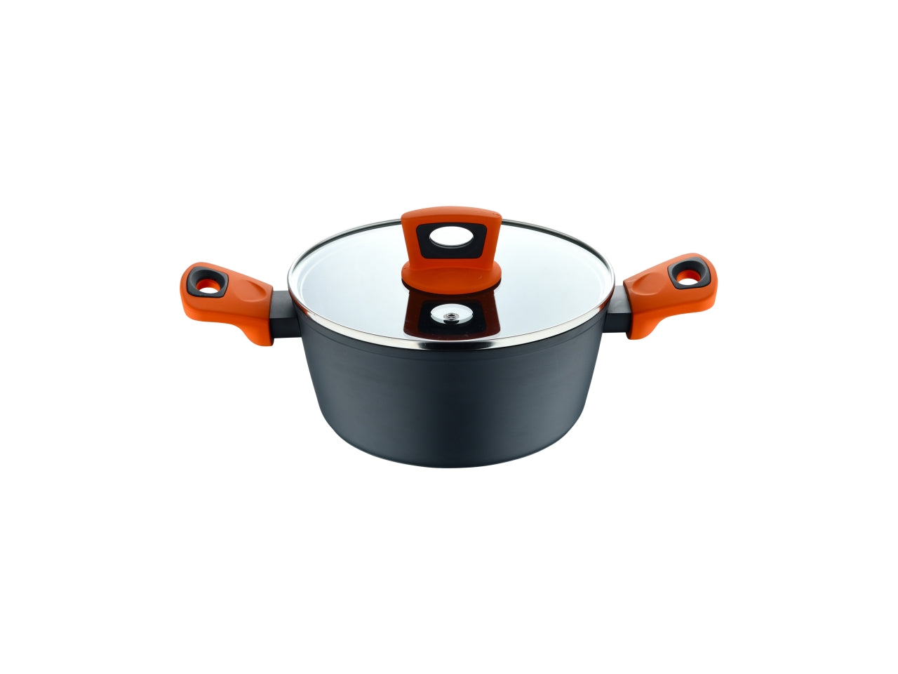 Emotion casseruola in alluminio forgiato con coperchio 24xh.10,5cm per piani ad induzione