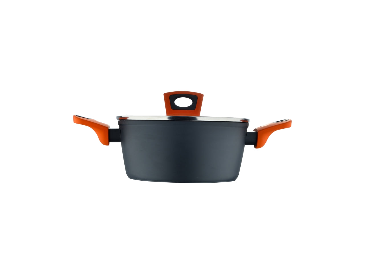 Emotion casseruola in alluminio forgiato con coperchio 24xh.10,5cm per piani ad induzione