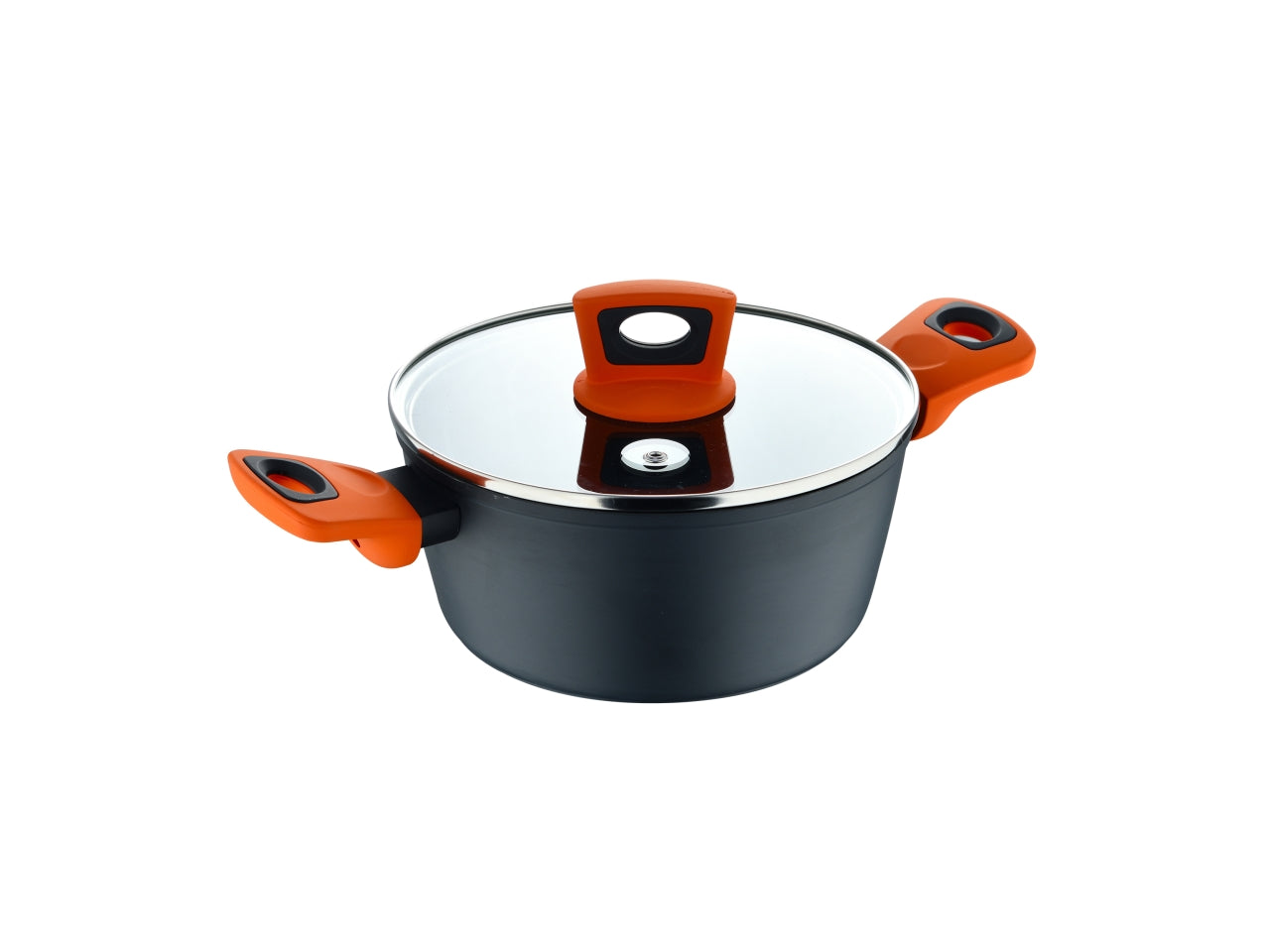 Emotion casseruola in alluminio forgiato con coperchio 24xh.10,5cm per piani ad induzione