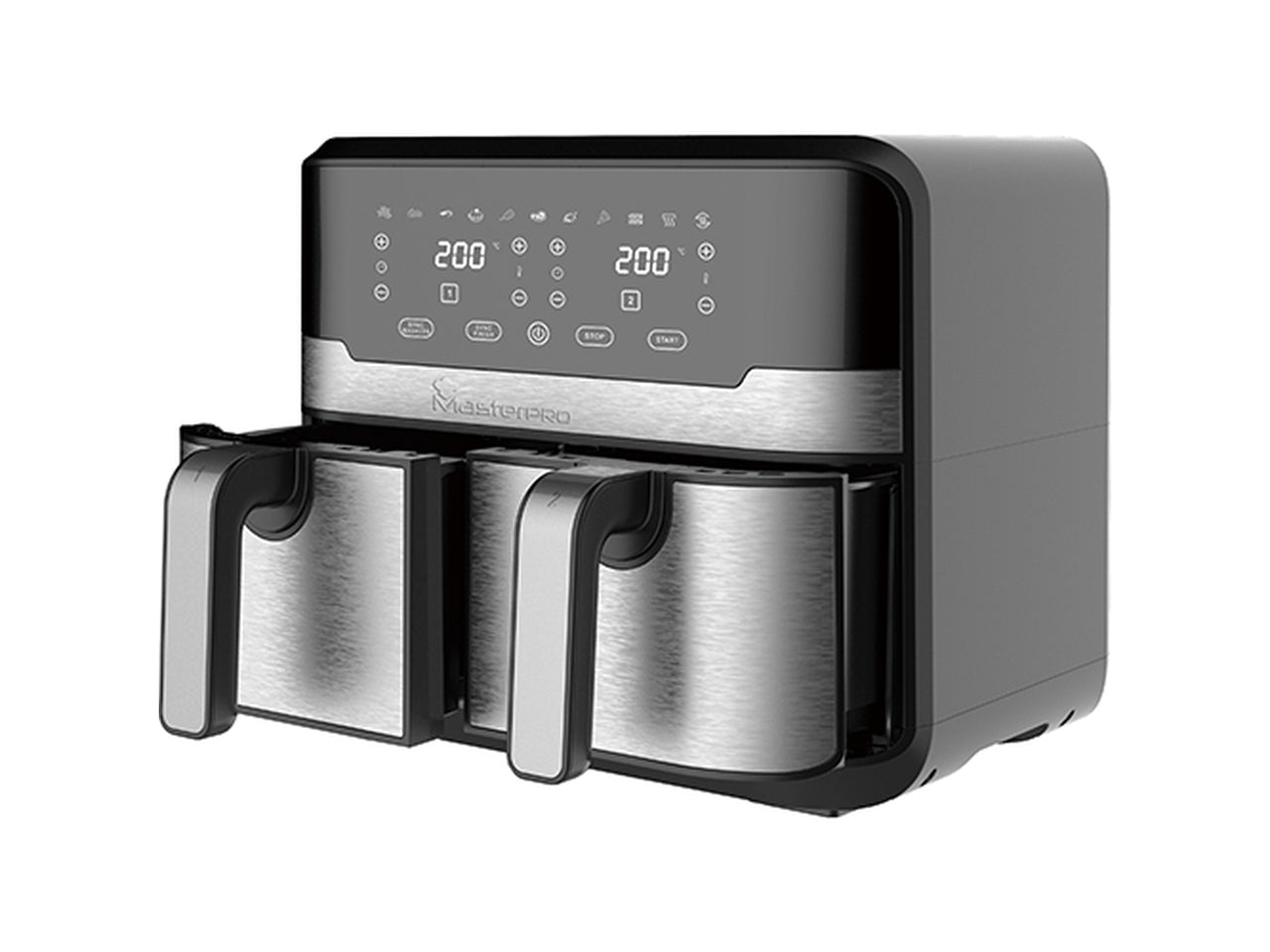 Friggitrice ad aria rocket duo 900 9L 2400W con doppio cestello e 11 programmi