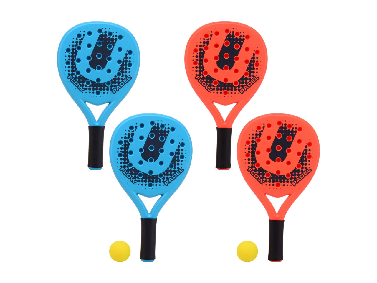 Set 2 racchette padel con pallina e fodero colori assortiti
