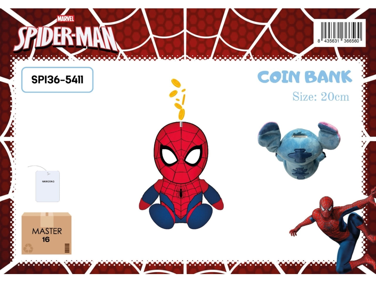 Spiderman salvadanaio in Plush 20cm