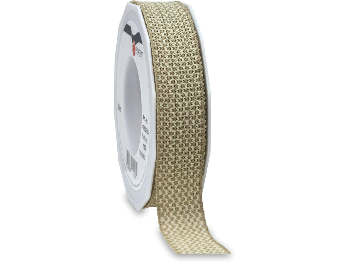 Nastro Toulouse 25mmx20mt di colore tortora
