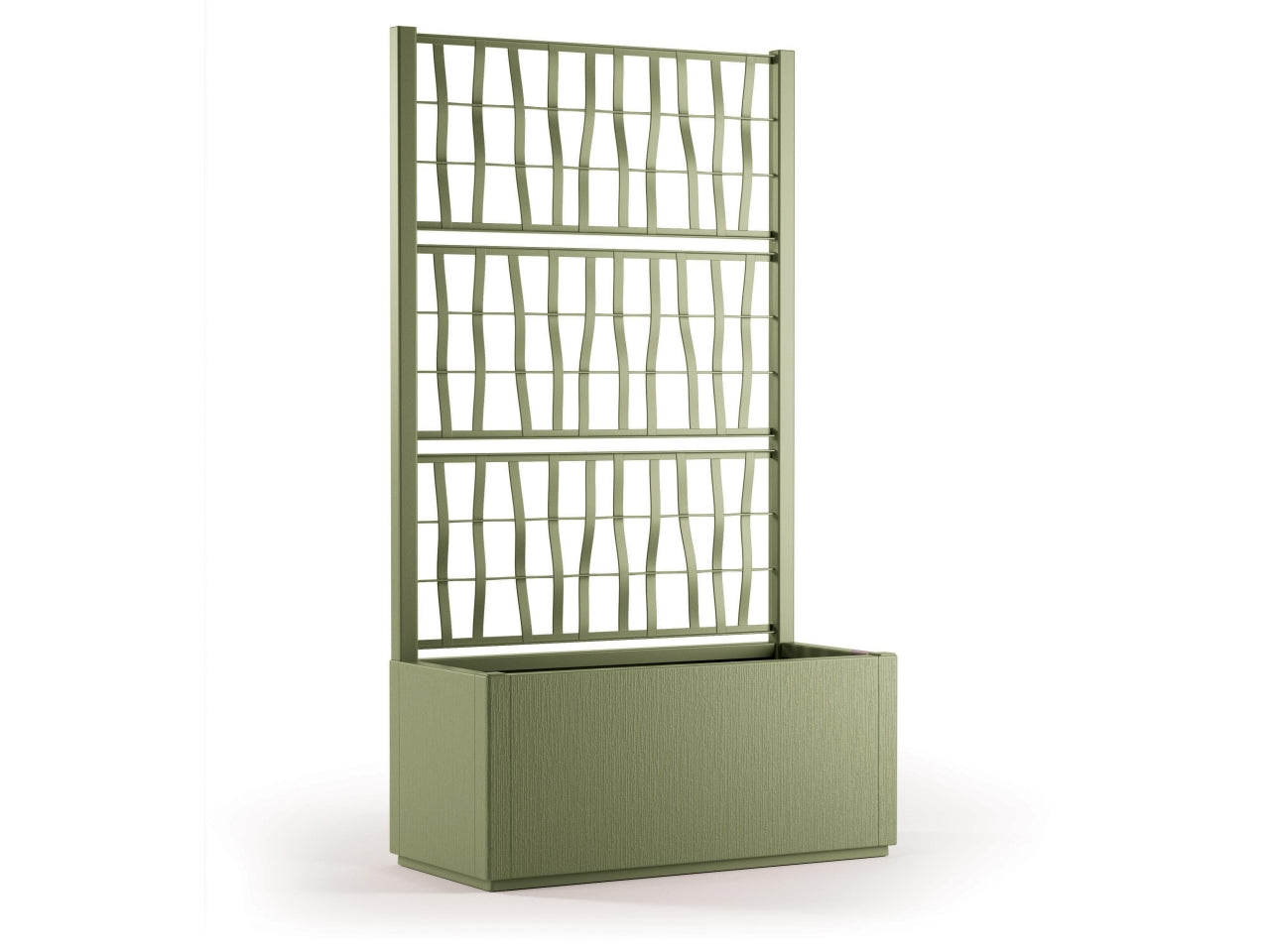 Ethica fioriera 80l rettangolare 80x36xh.140cm verde oliva