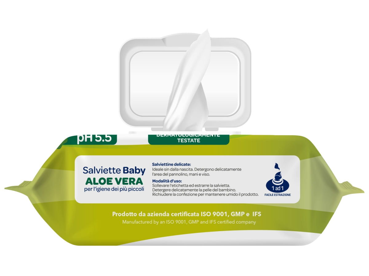 Salviette farma confezione da 100 salviette c/pop baby aloe