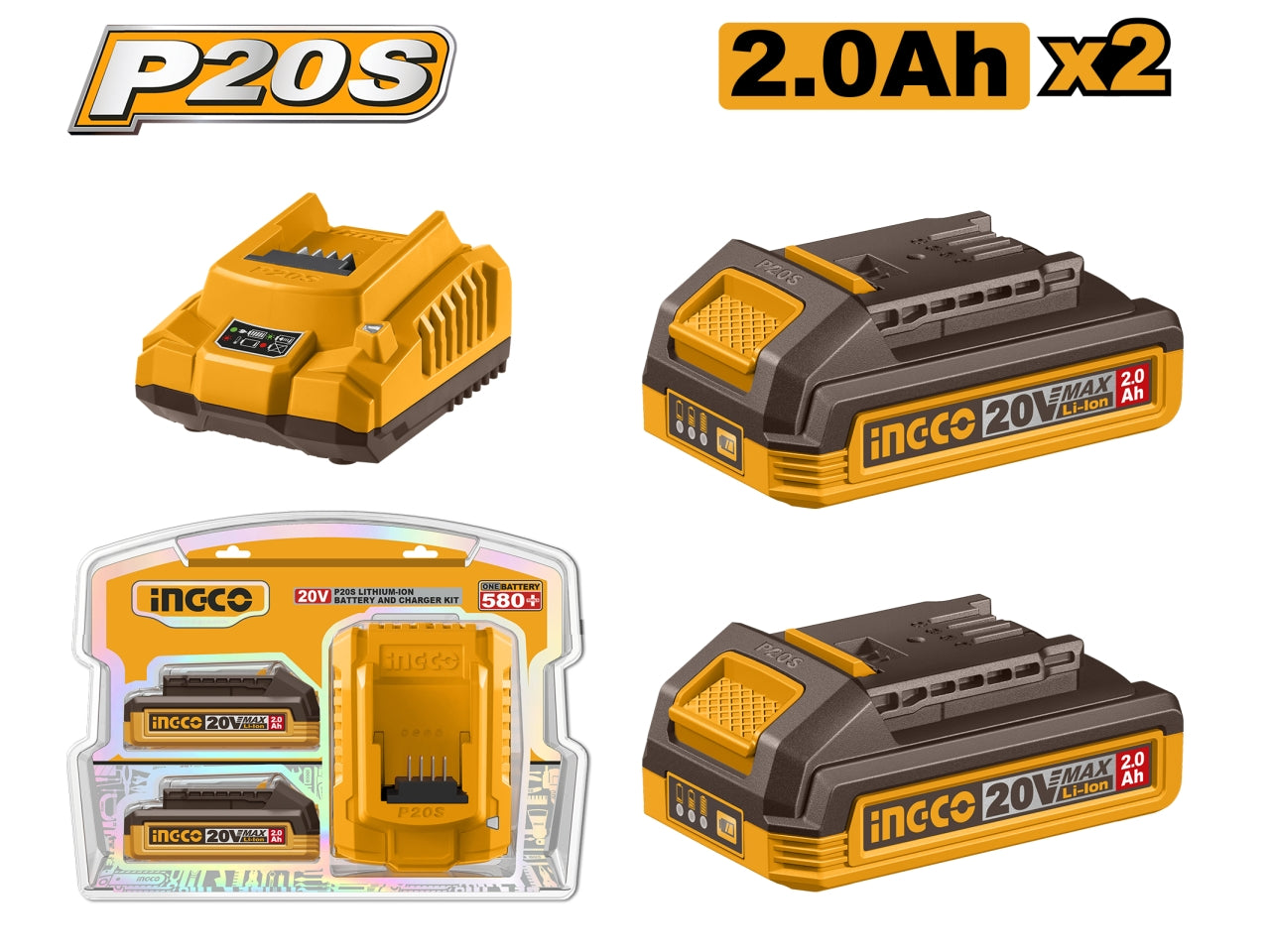 Kit 2 batterie caricabatteria 2ah (fbli2001+fcli2001e)