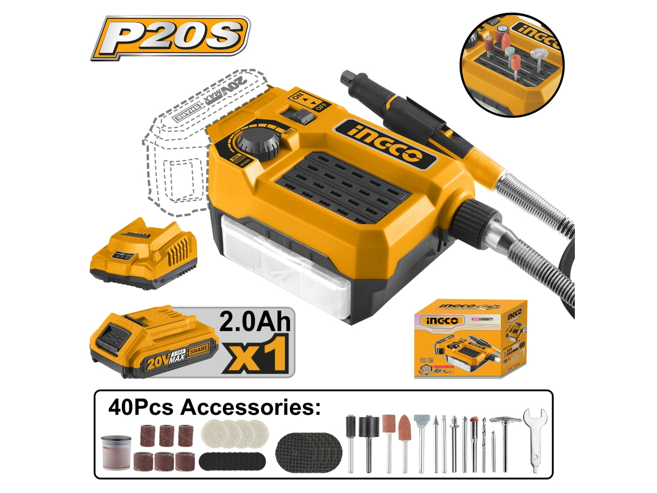 Levigatrice batteria al litio 20v