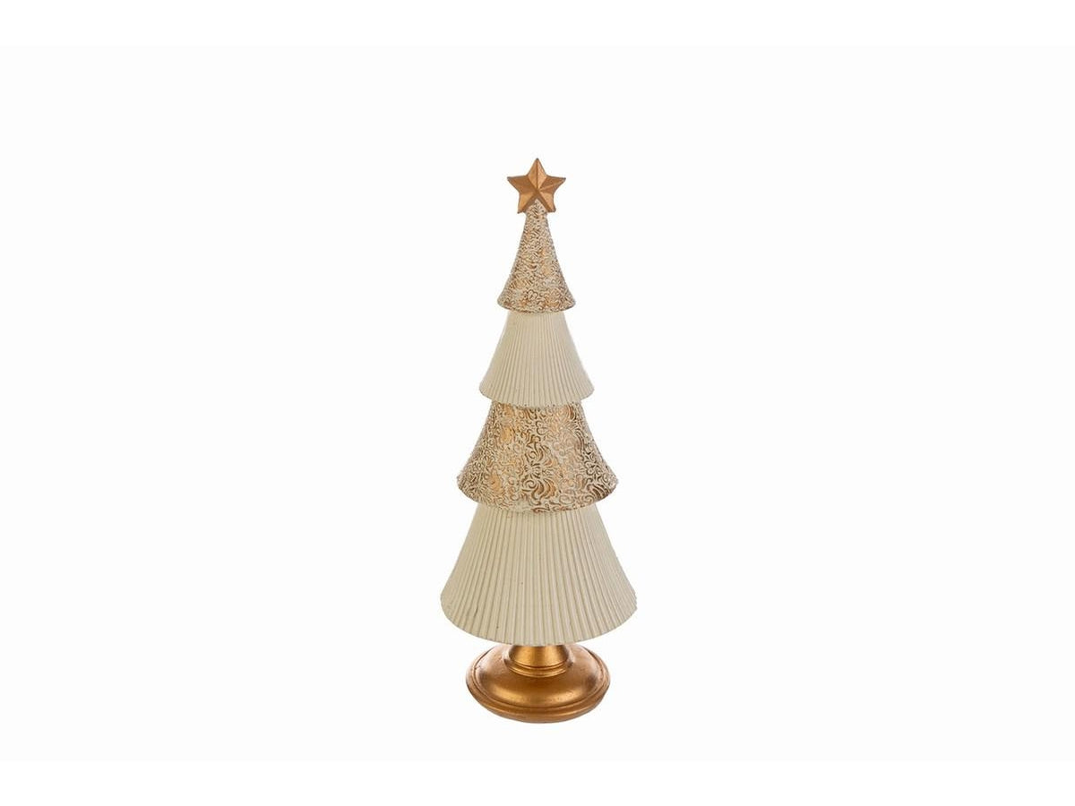 Albero natalizio 23cm in resina panna