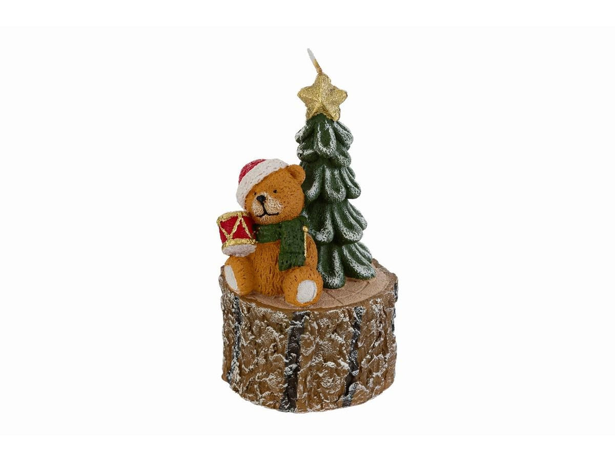Candela orsetto natalizio 12,5cm