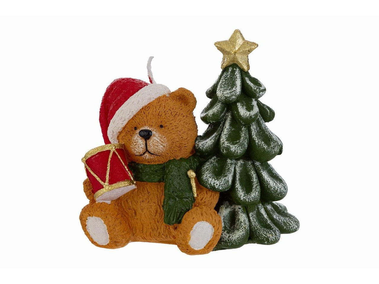 Candela orsetto con albero 12,5cm